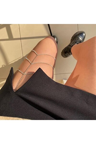 pop up store Kristal Taşlı Üç Sıra Bacak Aksesuarı