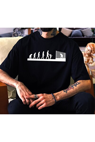 BlackUS Tricou oversize unisex cu design Evolution