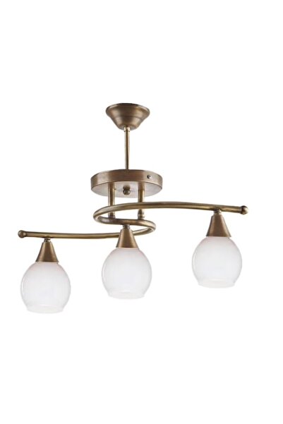 demet habek mylights Üçlü Tavan Plofonyer Avize Opal Camlı