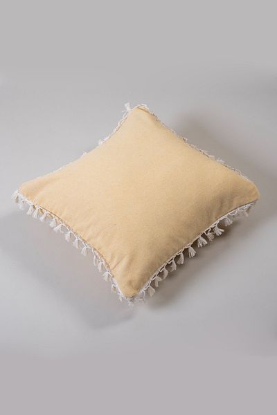 vivamaison غطاء وسادة من القطن الأصفر بتصميم خاص واحد مقاس 43 × 43 سم