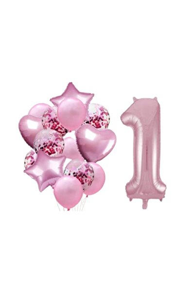 BEST PARTİ DOĞUM GÜNÜ PARTİ SÜSLERİ مجموعة رقائق وردية عمرها عام واحد