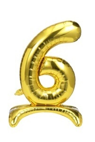 BEST PARTİ DOĞUM GÜNÜ PARTİ SÜSLERİ 6 Years Old Gold Colored Footed Foil Ball...