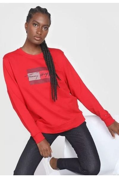 Tommy hilfiger best sale red sweatshirt women's