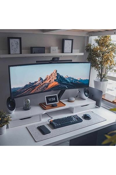 garaccu Felt Desk and Mouse Mat Pad for Office Gamer and Study Desk 40x100 Cm
