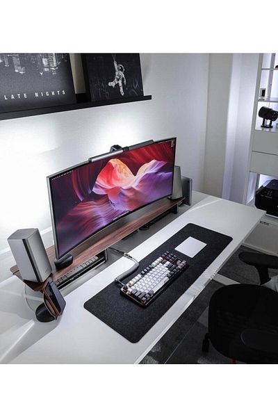 garaccu Felt Desk and Mouse Mat Pad for Office Gamer and Study Desk 35x75 Cm