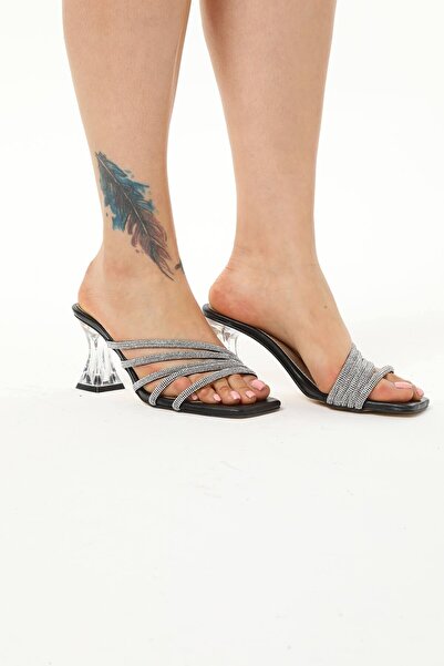 Mia Butik Women's Black Stone Knee Slippers
