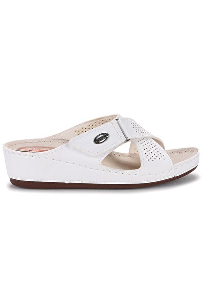 WOGGO Papuci de damă Ary 09-376 Daily Velcro cu toc de 4 cm Gel