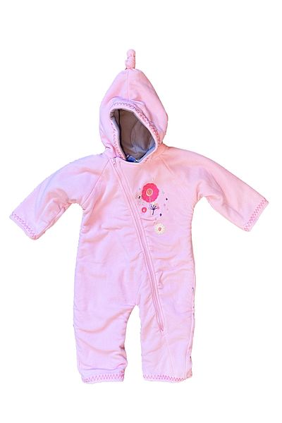 iplay 12-18 Months, One Size, Flower Double Layer Eco Fleece Hooded Baby Astronaut Jumpsuit