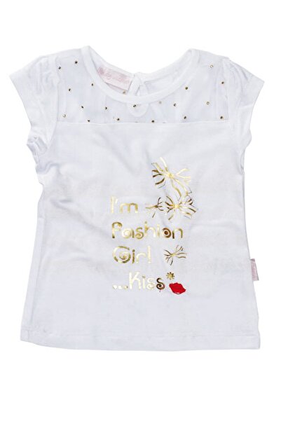 andywawa 6-7 ετών, Ένα μέγεθος, Κοριτσίστικη μπλούζα από βαμβακερή λεπτομέρεια από τούλι