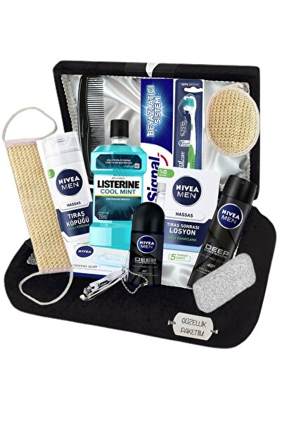 NIVEA Erkek Bakım Seti - Güzellik Paketim Içi Saten Damat Çeyiz Sandık Seti