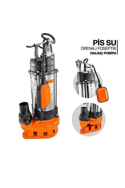 SCHUTZENGER German 1.5 Hp Bakır Sargı Paslanmaz Foseptik Dalgıç Pompa Kirli Su Dalgıç 1.5 Inç