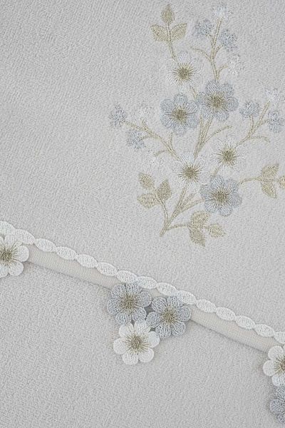 Arliva Home Asu Kadıfe Embroidered Dowry Towel Gray 50x85