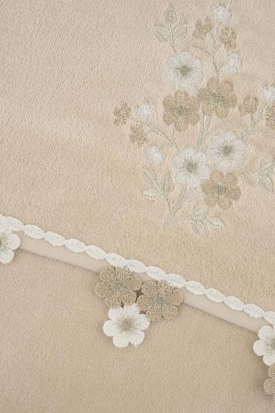 Arliva Home Kadıfe Embroidered Dowry Towel Beige 50x85