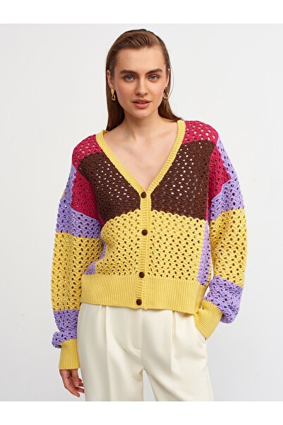 Dilvin 60131 Ζακέτα-σάρι με ανοιχτή λαιμόκοψη με κουμπιά