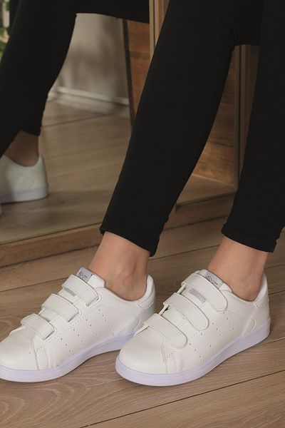 AlbiShoes Λευκά - Unisex Ultra Light Velcro Daily Walking αθλητικά παπούτσια