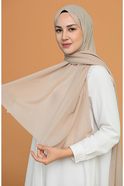 Afilva Women's Plain Janjan Chiffon Shawl Light Mink