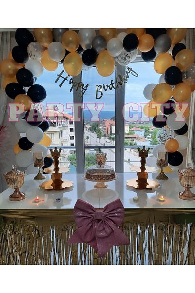 Party City 30pcs Metallic White-gold-gray-black Pastel-transparent Balloon Gold Confetti Balloon Chain