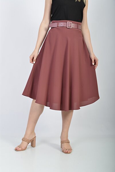 SORALLİNE Γυναικεία φούστα με φαρδύ κάτω μέρος 75 εκ. Μήκος Εταμίν Μοτίβο 780 Τριαντάφυλλο