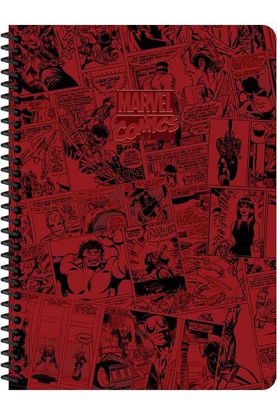 Marvel سلسلة 1 16.5x22.5 دفتر ملاحظات مربعات - أحمر كلاريت (80 ورقة)