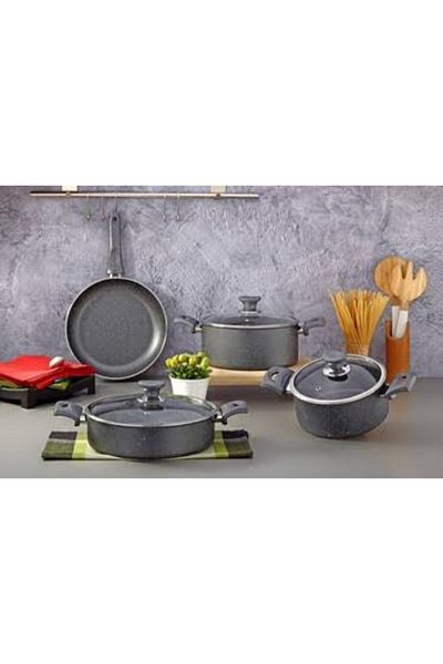 Tuna 7 Piece Granite Pot Set - Gray