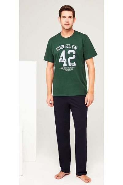 Mod Collection بدلة بيجامة رياضية خضراء للرجال
