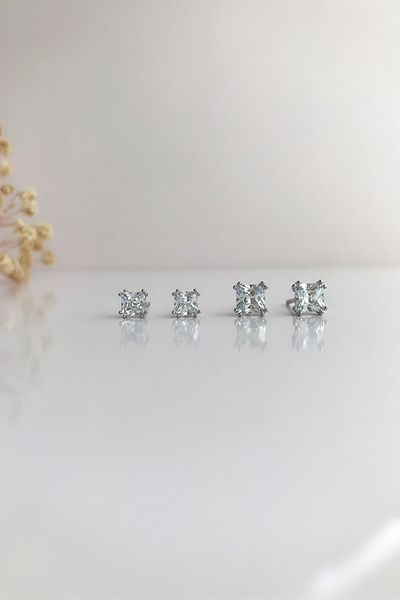 SilverStone Silver Color Single Stone Steel Earrings