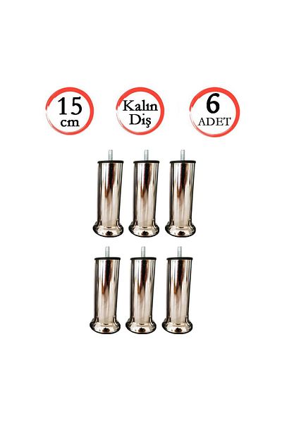 TMMH Centru de aprovizionare Picior de bază Picior de scaun Picior de canapea cu șurub 15 cm 3/8 filet gros (6 bucăți)