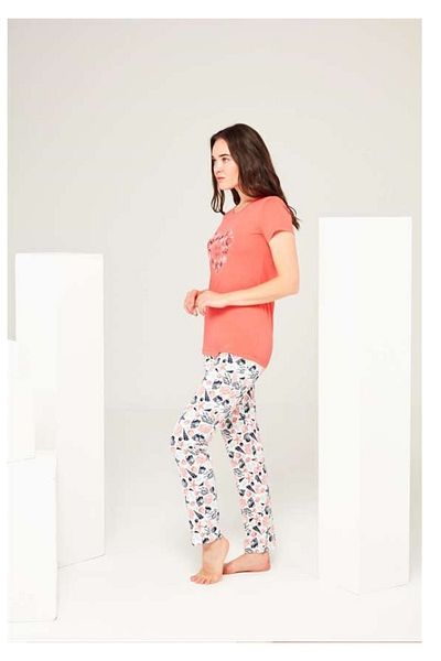 Mod Collection Women's Coral Love Sea Pajama Set