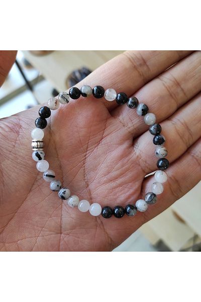 ByKolyeucum 6 mm Rutile Quartz Natural Stone Bracelet