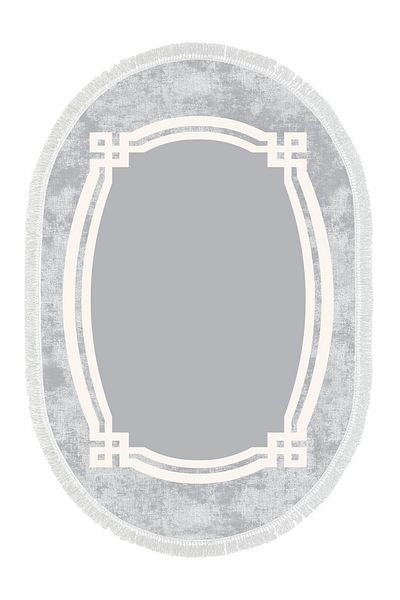 Alanur Home Eko Trend Djt 2 Pack Πλενόμενη αντιολισθητική βάση Οβάλ Χαλάκι μπάνιου 657m Μοντέρνο Γκρι (60 X 100 - 50 X 60)
