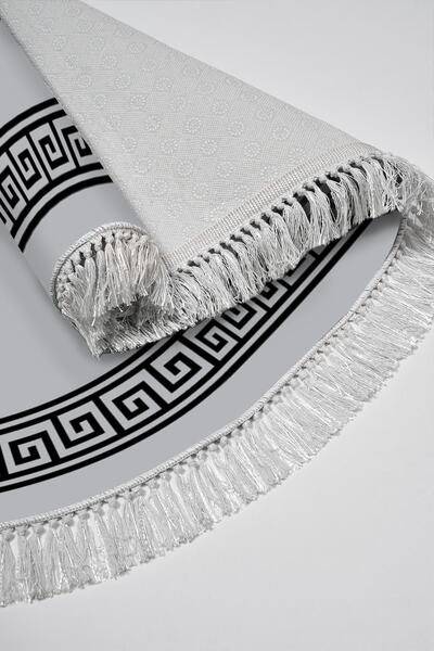 Alanur Home Eco Trend Djt 2 Piece Washable Non-Slip Base Oval Bathroom Mat 656m Modern Gray (60 X 100 - 50 X 60)