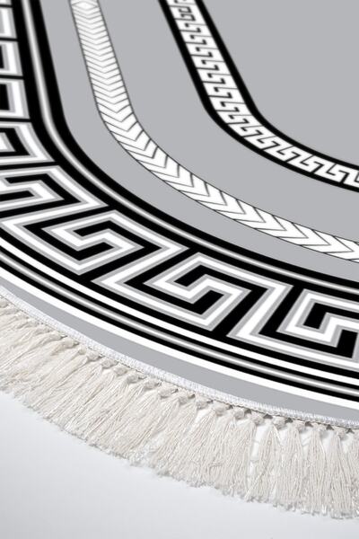 Alanur Home Eco Trend Djt 2 Piece Washable Non-Slip Base Oval Bathroom Mat 651m Modern Gray (60 X 100 - 50 X 60)