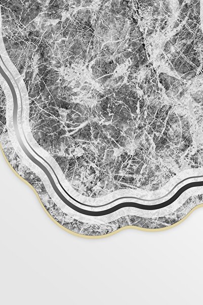 Alanur Home Eko Yıldız Djt Πλενόμενη αντιολισθητική βάση 3 τεμαχίων σετ κρεβατοκάμαρας με 203 φιγούρες γκρι