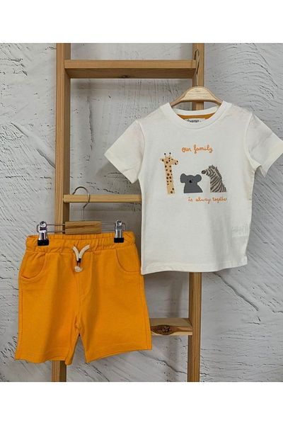 Pink Hippo Kids Safari Animal Patterned Children's Shorts Set