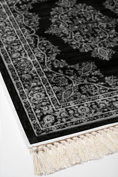 Alanur Home Eco Trend Djt Washable Non-Slip Base 3-Piece Bedroom Set 761 Ottoman Black