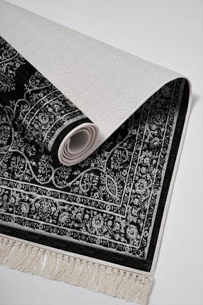 Alanur Home Eco Trend Djt Washable Non-Slip Base 3-Piece Bedroom Set 761 Ottoman Black