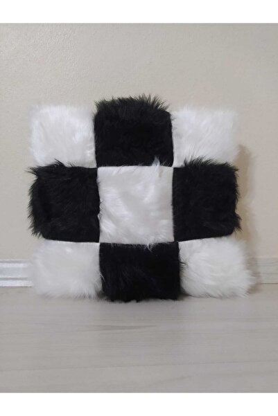 YILMAZHOME غطاء وسادة من القطيفة ذو مربعات