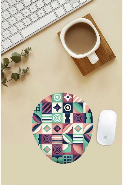 Gizeo Concept Mouse Pad cu model geometric cu suport pentru încheietura mâinii