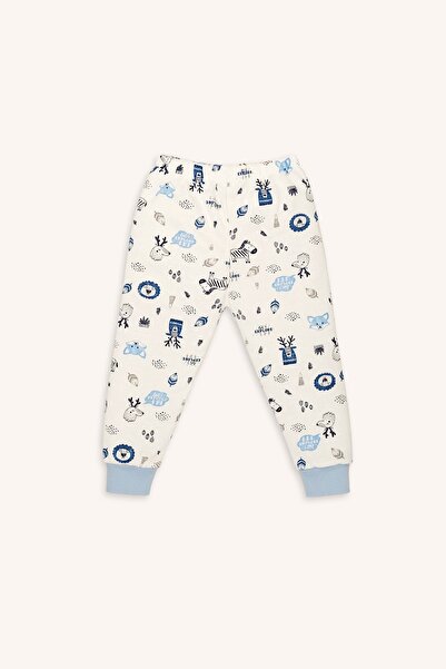 bebizu Mevsimlik Şardonlu Baskılı Manşetli Pijama Takımı