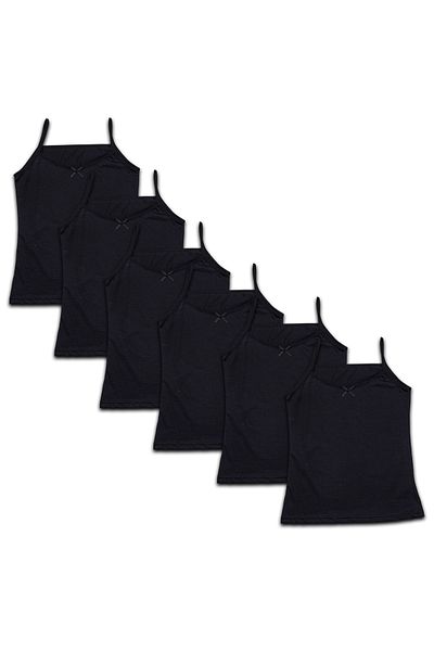 Yevda 6-Piece Girl's Lycra Cotton Tank Top with Rope Strap