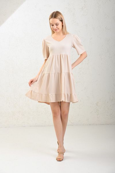 VOLT CLOTHİNG Women's Short Sleeve Seersucker Dress