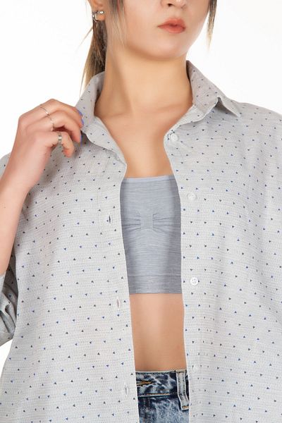 BENESSE Cămașă Dobby lungă oversize de damă