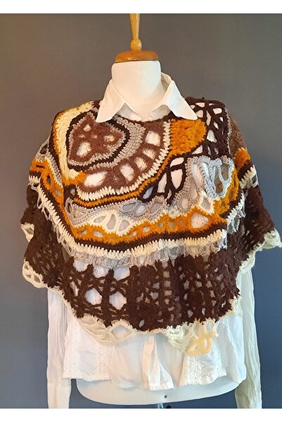 Hippybutik Hardal Kahve Etnik El Örgüsü Panço