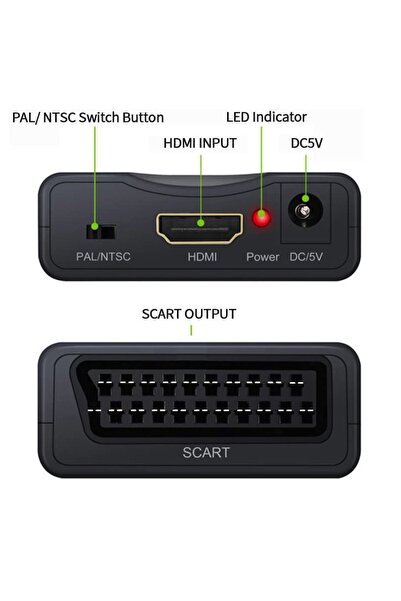 aogo Hdmi To Scart Dönüştürücü Hdmı In Scart Out 1080p Hdmı - Scart Converter Ses Video