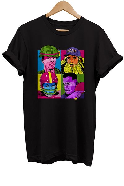 remonz Μπλουζάκι Forrest Gump με στάμπα 100% βαμβακερό Basic T-shirt κανονικού μεγέθους