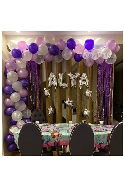 LOTUS PARTY 50 Pieces - Balloon Chain Set -( Lilac - Purple - White - Transpa...