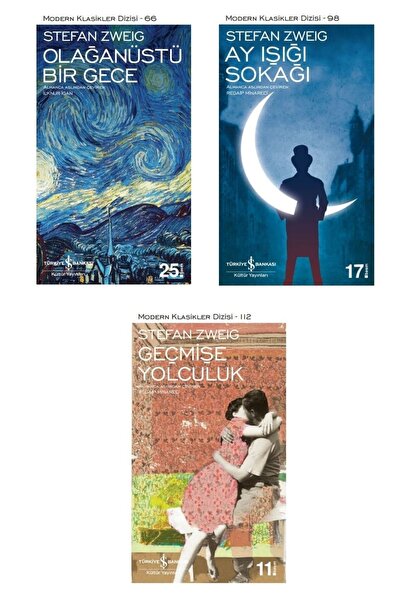 Stefan Zweig 3 Kitap Set: Bir Gece, Ay Işığı Sokağı, Geçmişe Yolculuk
