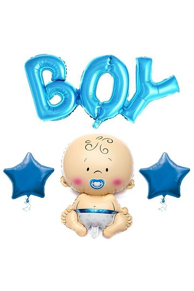 BEST PARTİ DOĞUM GÜNÜ PARTİ SÜSLERİ Size Blue Star Foil Balloon Set
