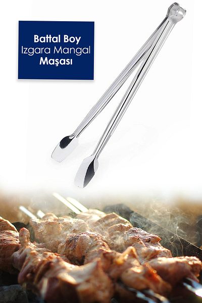 Anadolu Saray Çarşısı King Size Grill Grill Tongs |   Stainless Steel Large Size Grill Grill Tongs