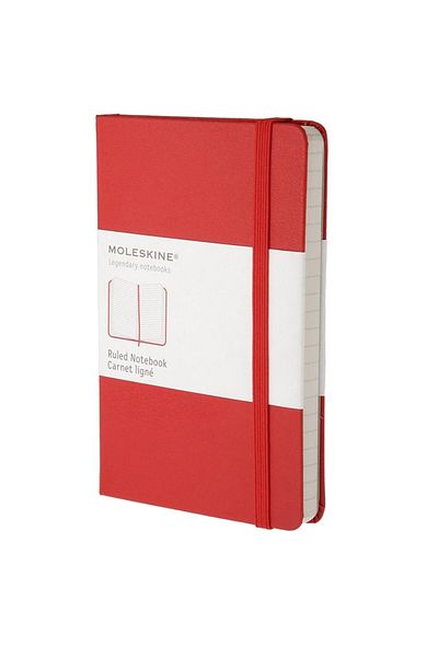 Moleskine Pocket Size Red 192 Page Lined Notebook Red